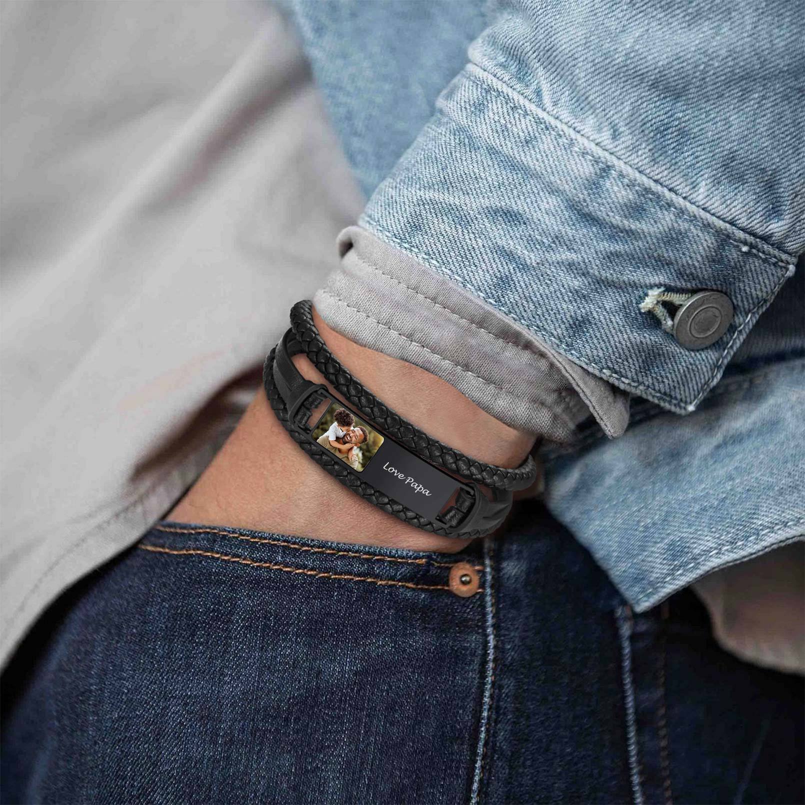 Customized Text Engrave Photo Bracelet