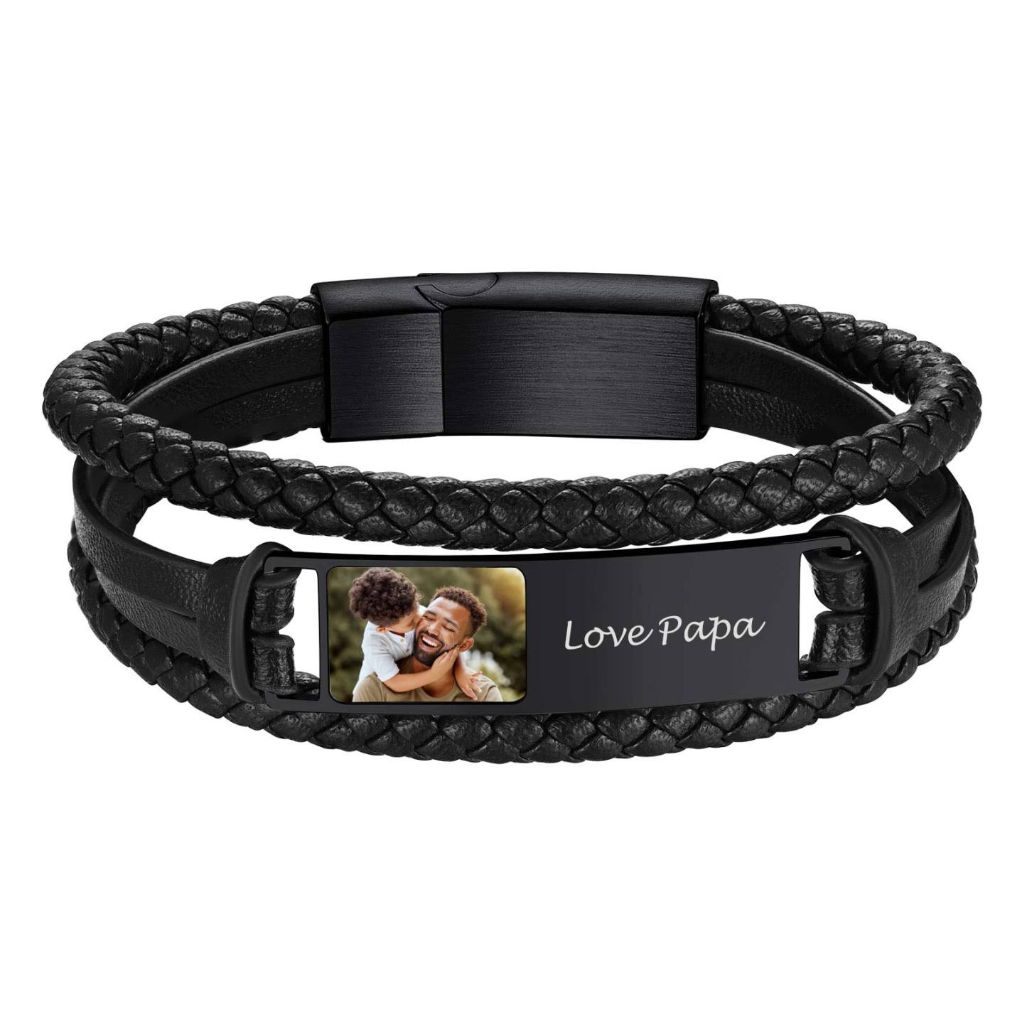 Customized Text Engrave Bracelet black