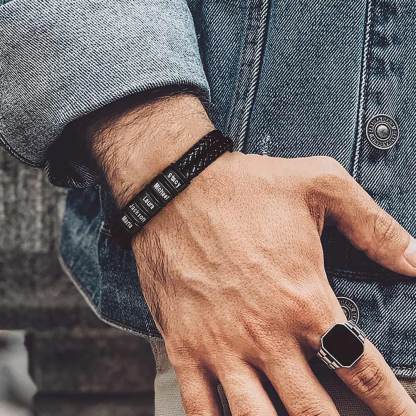 Custom Beaded Braided Leather Bracelets For Men