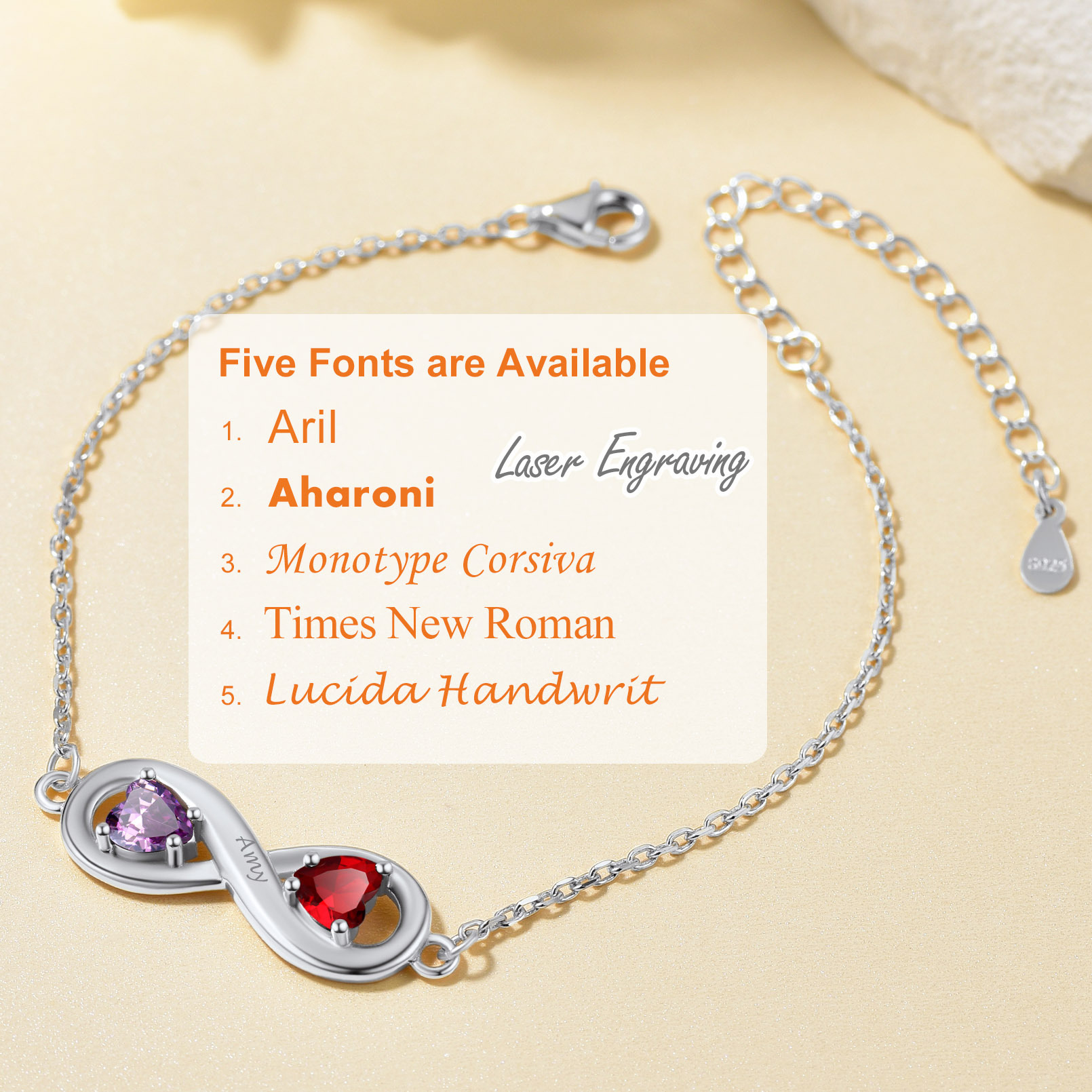 Personalized Name Birthstone Bracelets