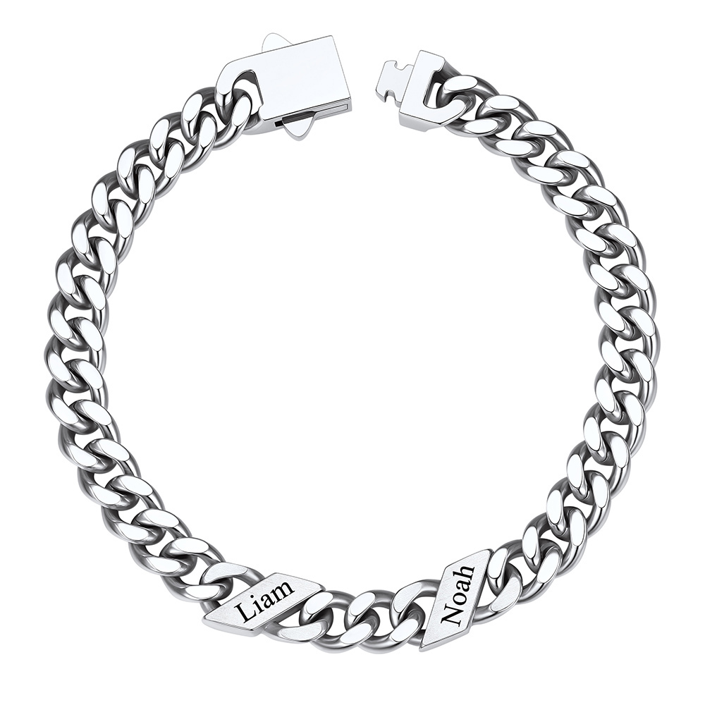 Custom 2 Names Cuban Link Bracelet 7MM