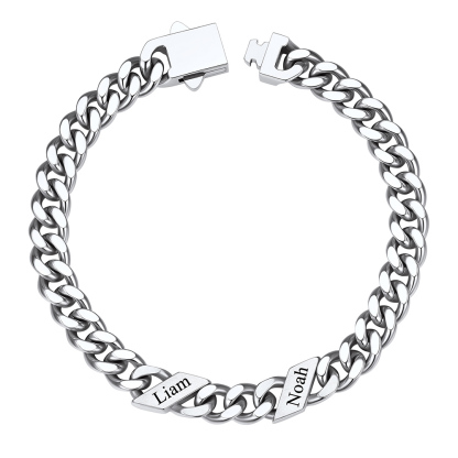 Custom 2 Names Cuban Link Bracelet 7MM
