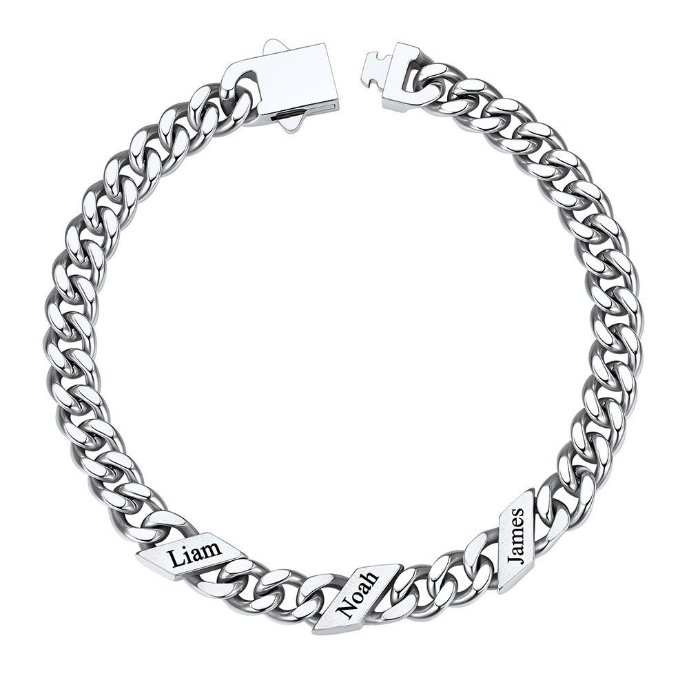 Custom Multi-Name Cuban Link Bracelet 7MM
