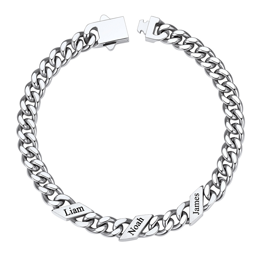 Custom Multi-Name Cuban Link Bracelet 7MM