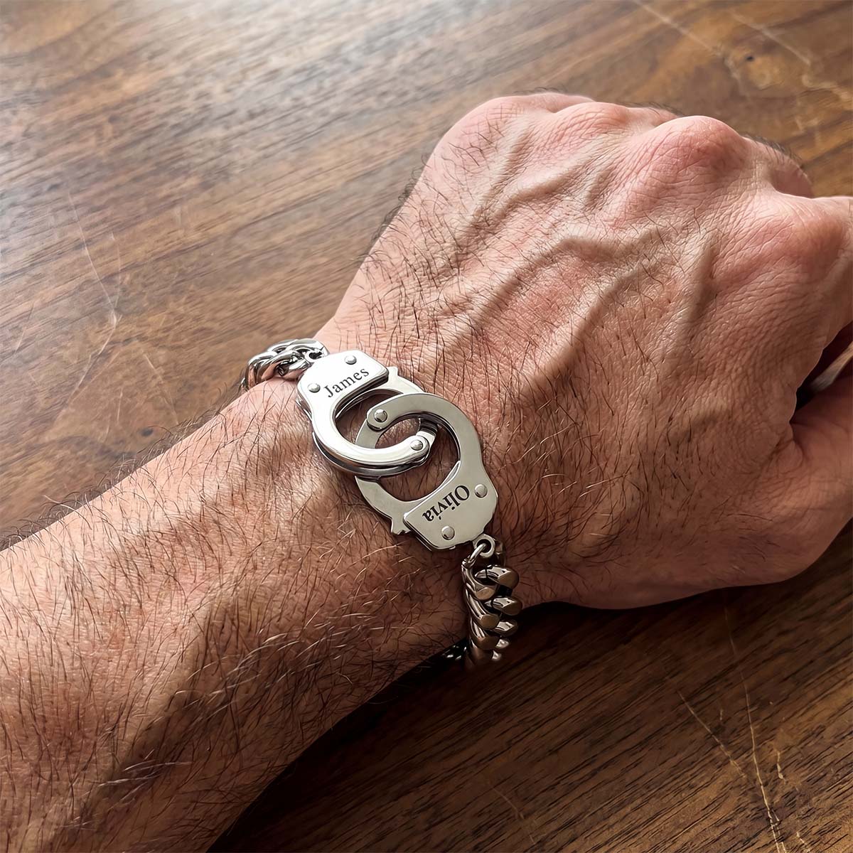 Personalized Handcuff Bracelet for Men & Women