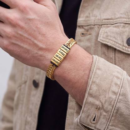 Custom 1-5 Names Bracelet for Men gift for dad