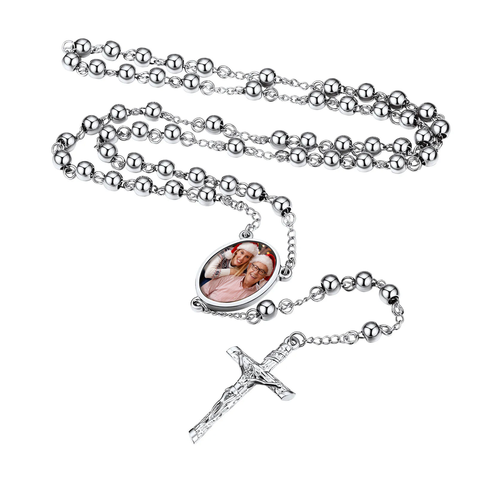 Personalized Rosary with Photo and Custom Engraving