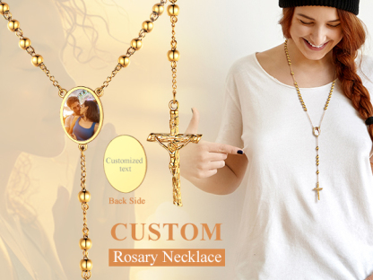 Personalized Rosary with Photo and Custom Engraving