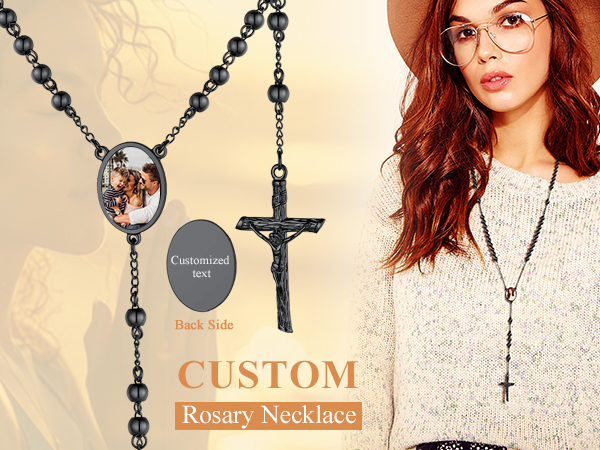 Personalized Rosary with Photo and Custom Engraving