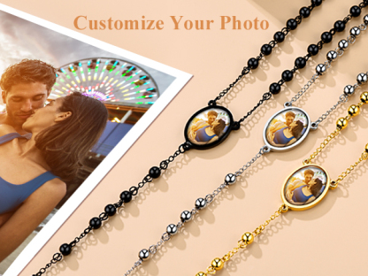 Personalized Rosary with Photo and Custom Engraving