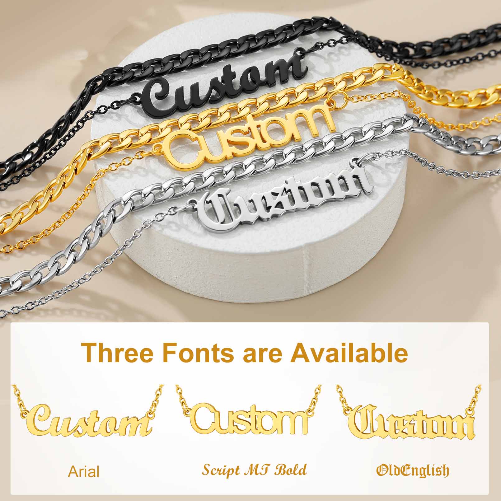 Custom Name Layered Cuban Chain Necklace 