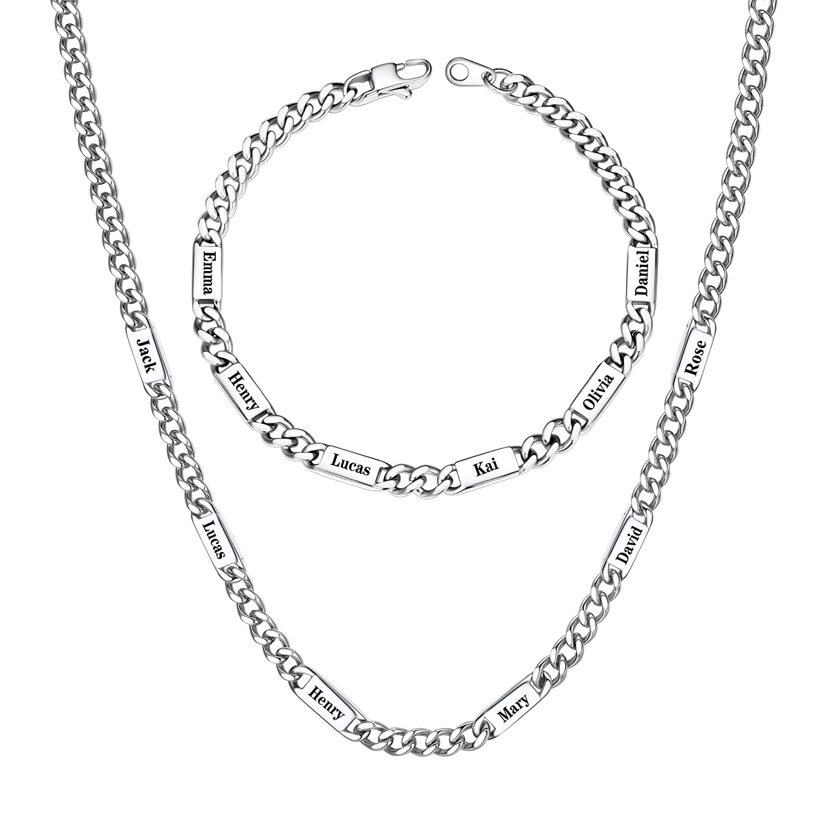 Personalized Cuban Link Chain Jewelry Set
