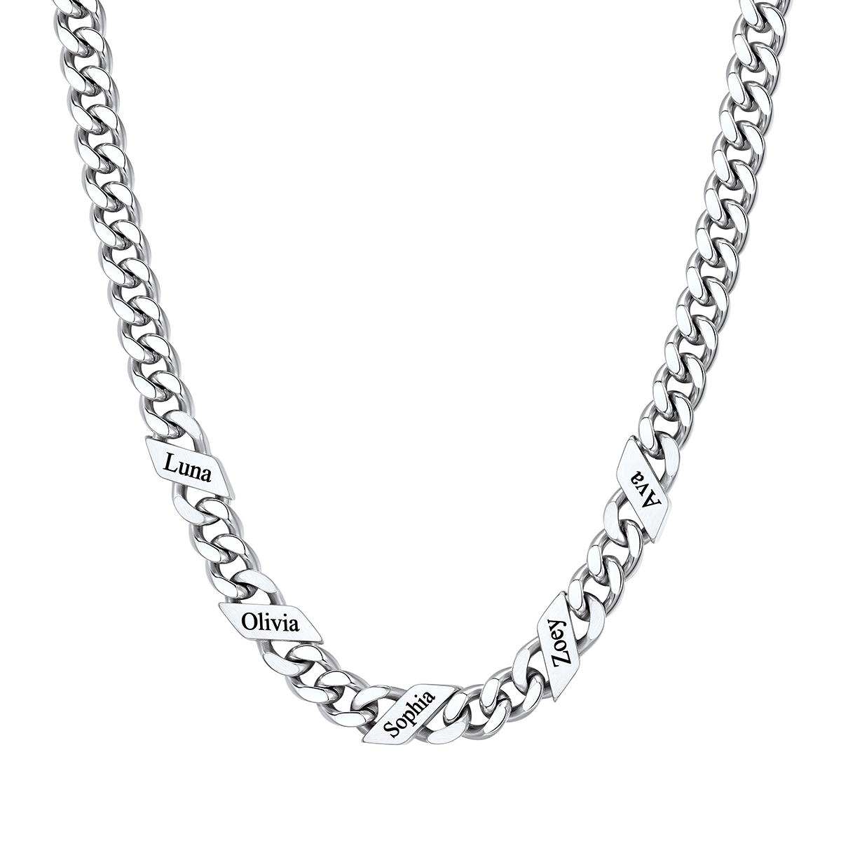 Custom Names Cuban Chain Necklace 7/9/12MM