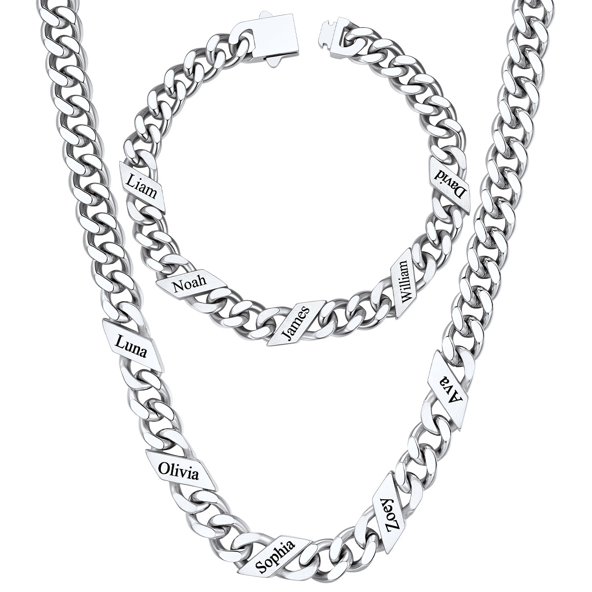 Custom Name Cuban Chain Jewelry Set 7/9/12MM