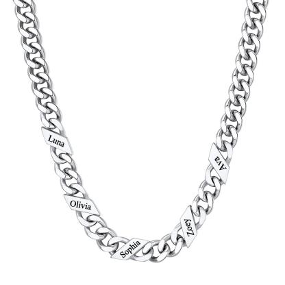 Custom Names Cuban Chain Necklace 7/9/12MM