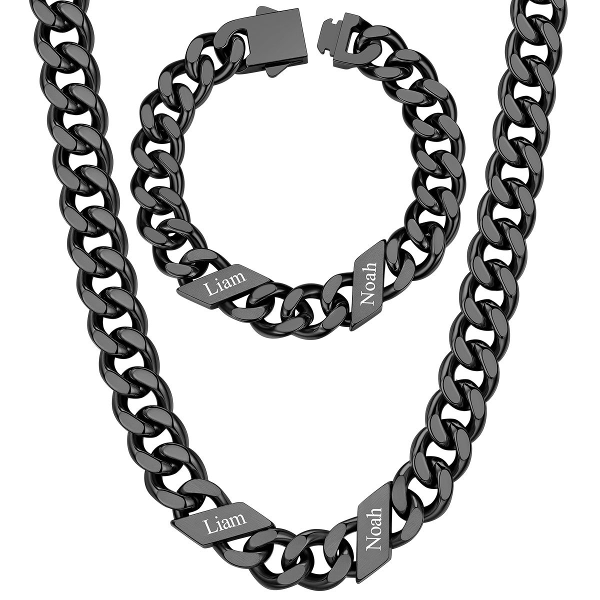 Custom Name Cuban Chain Jewelry Set 7/9/12MM