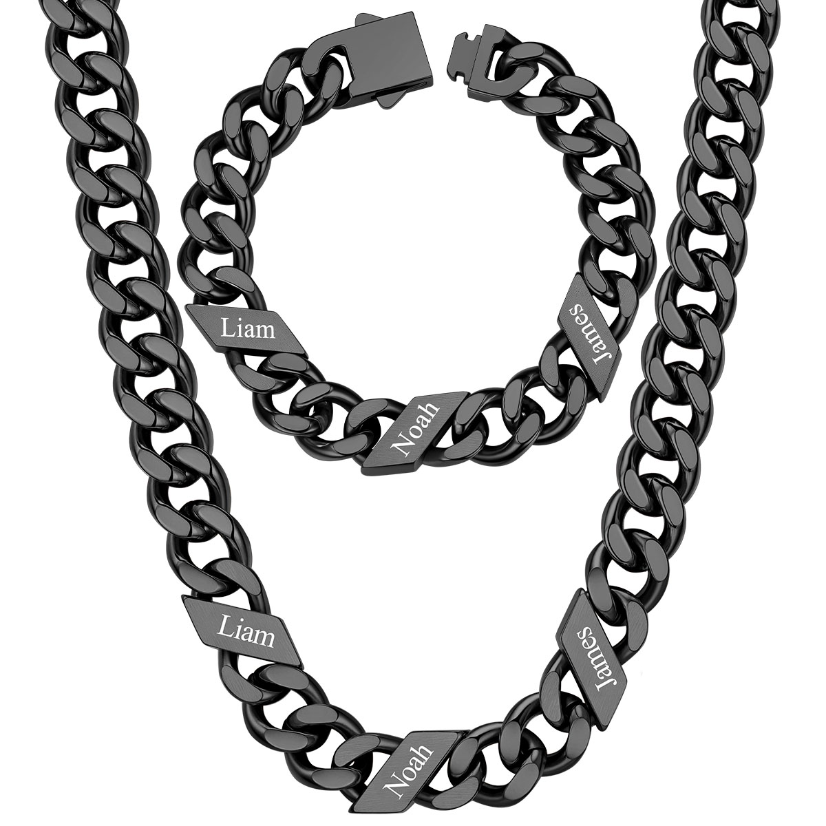 Custom Name Cuban Chain Jewelry Set 7/9/12MM