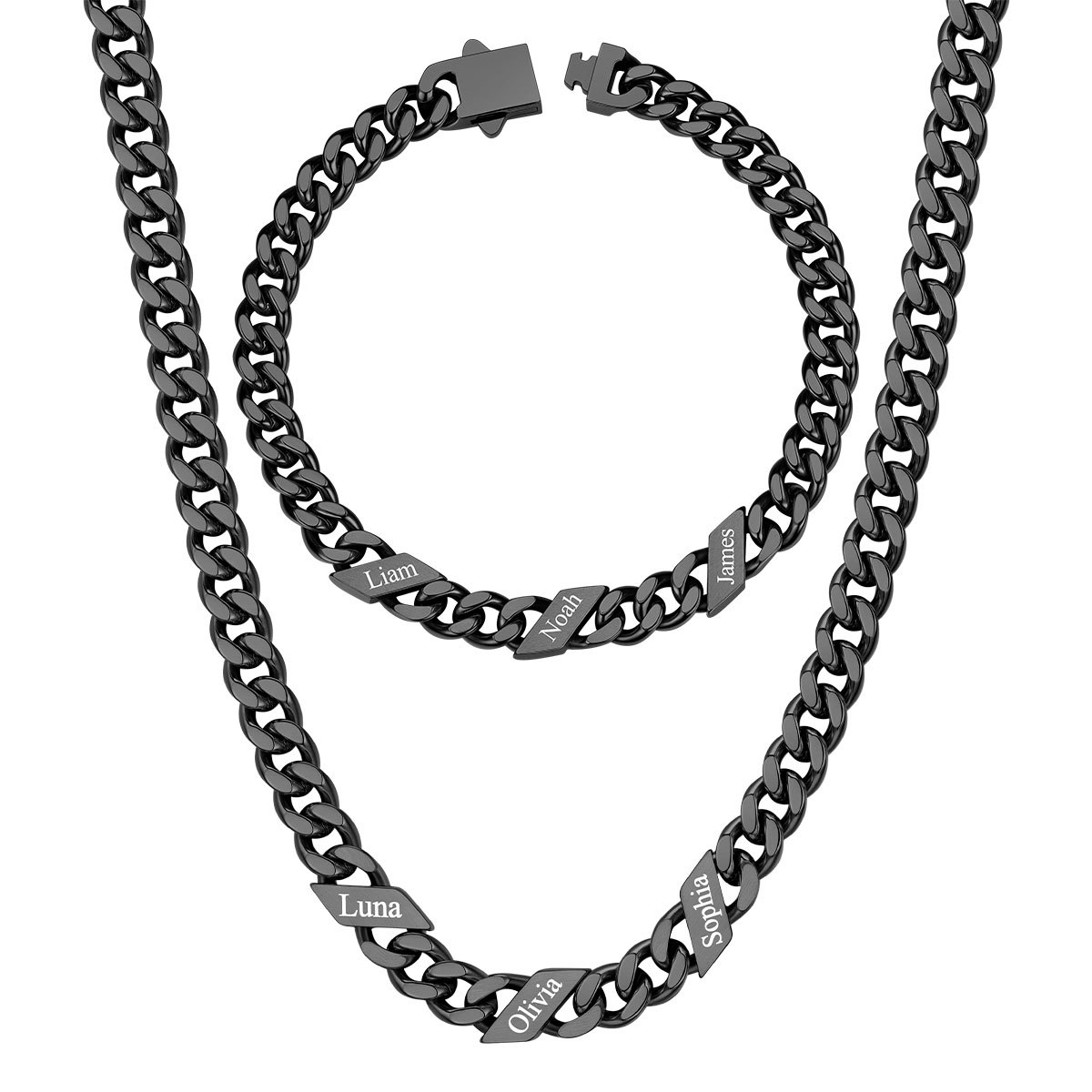 Custom Name Cuban Chain Jewelry Set 7/9/12MM