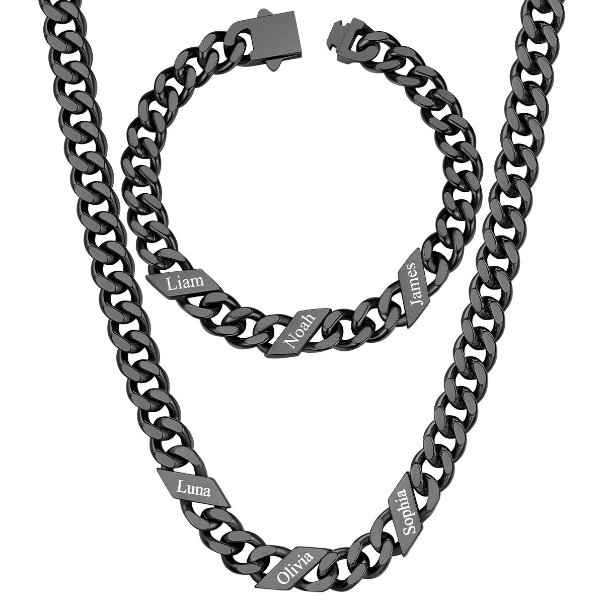Custom Name Cuban Chain Jewelry Set 7/9/12MM