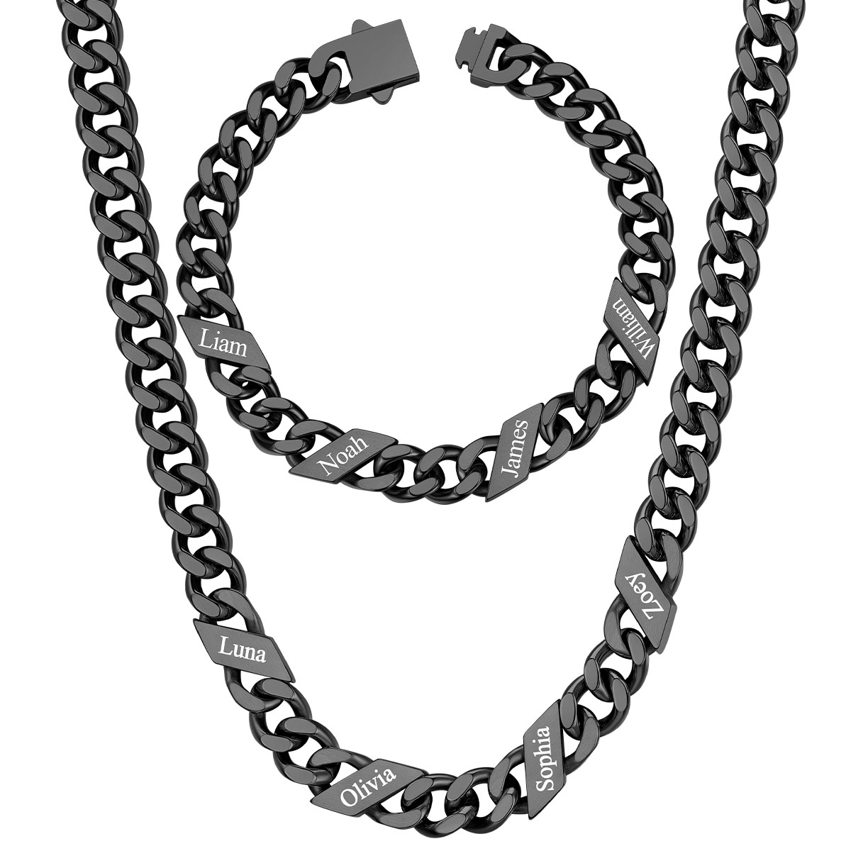 Custom Name Cuban Chain Jewelry Set 7/9/12MM