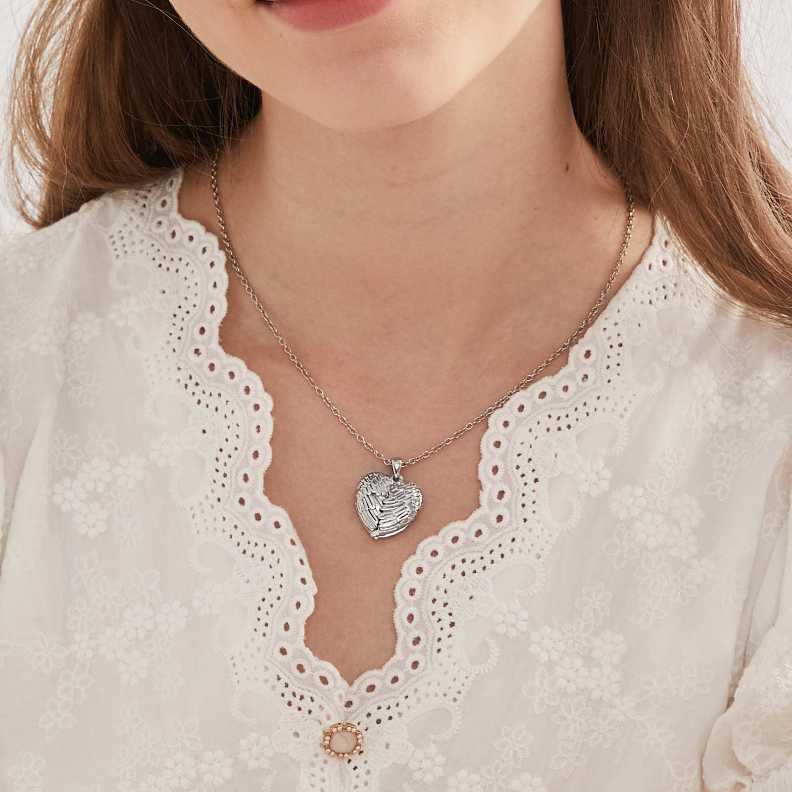 Personalized Photo Heart Locket Necklace for Women model