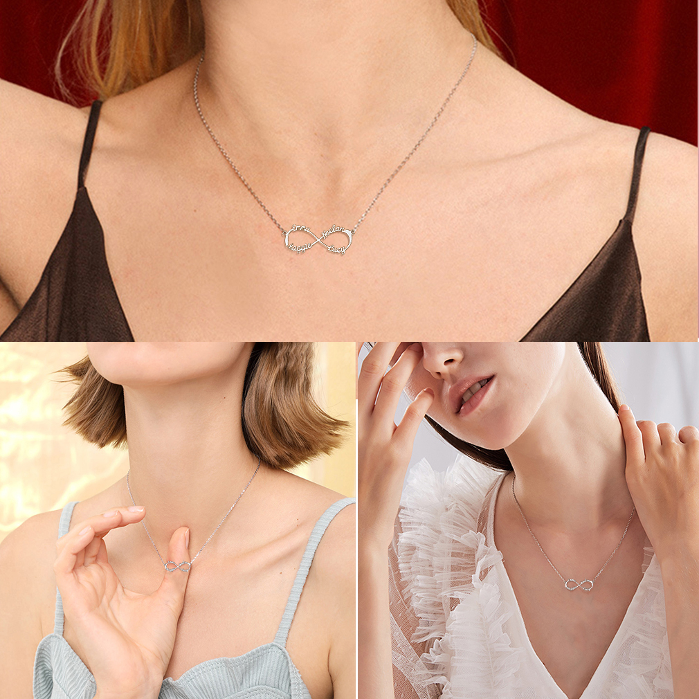 Custom Name Infinity Pendant Necklace for Women  collection model