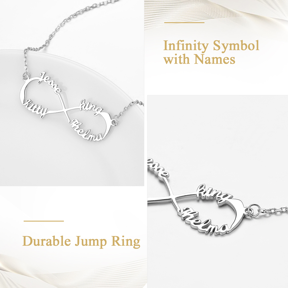 Custom Name Infinity Symbol Pendant Necklace for Women 