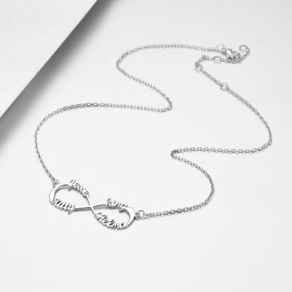 Custom Name Infinity Pendant Necklace for Women occasion silver