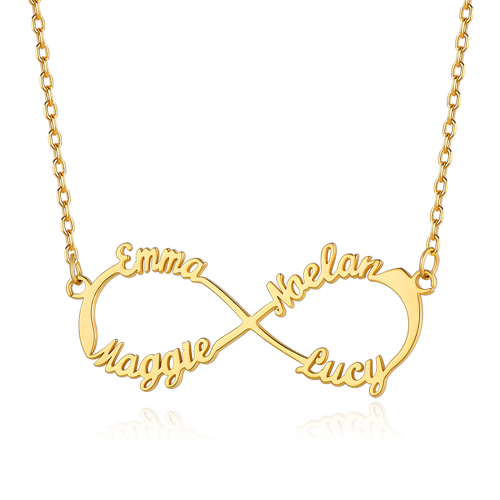 Custom Name Infinity Pendant Necklace for Women  gold