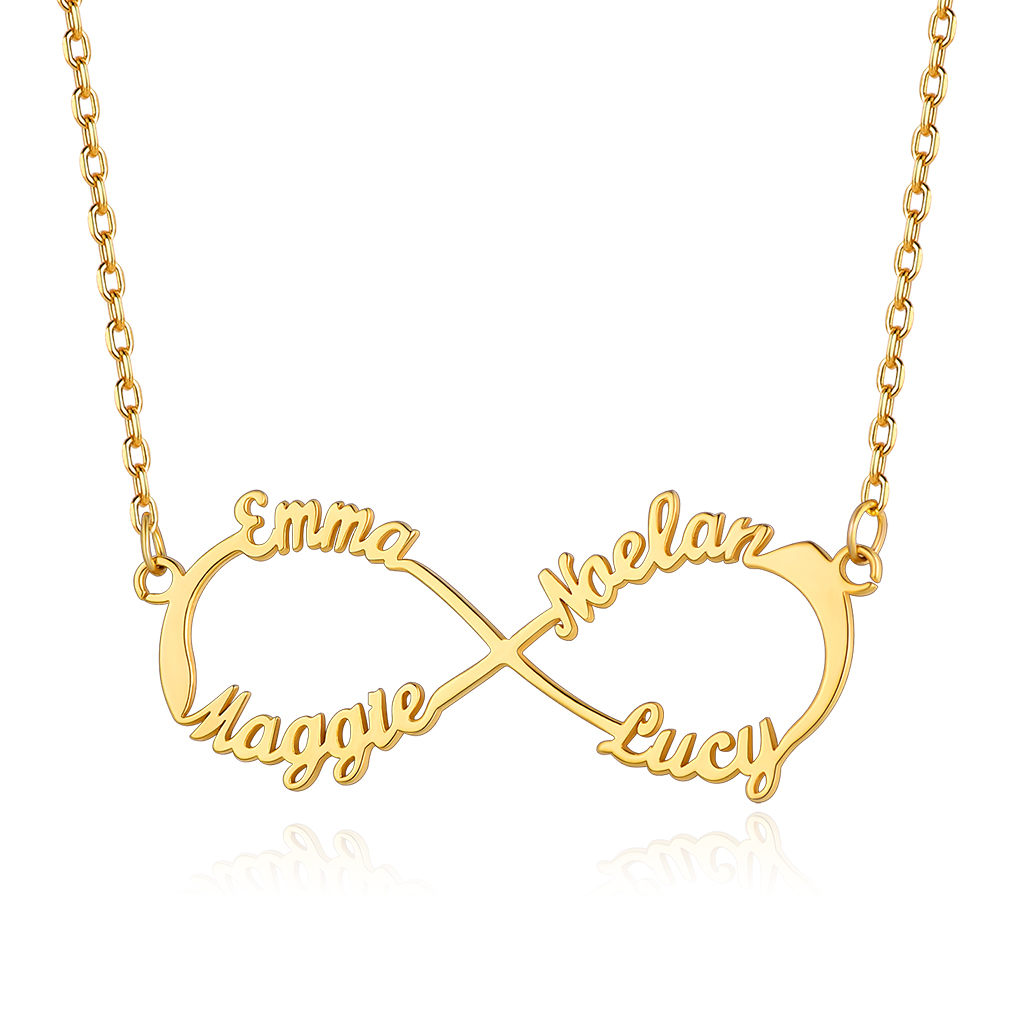 Custom Name Infinity Pendant Necklace for Women  gold