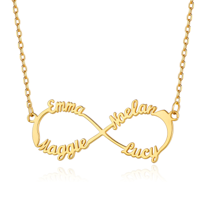 Custom Name Infinity Pendant Necklace for Women  gold