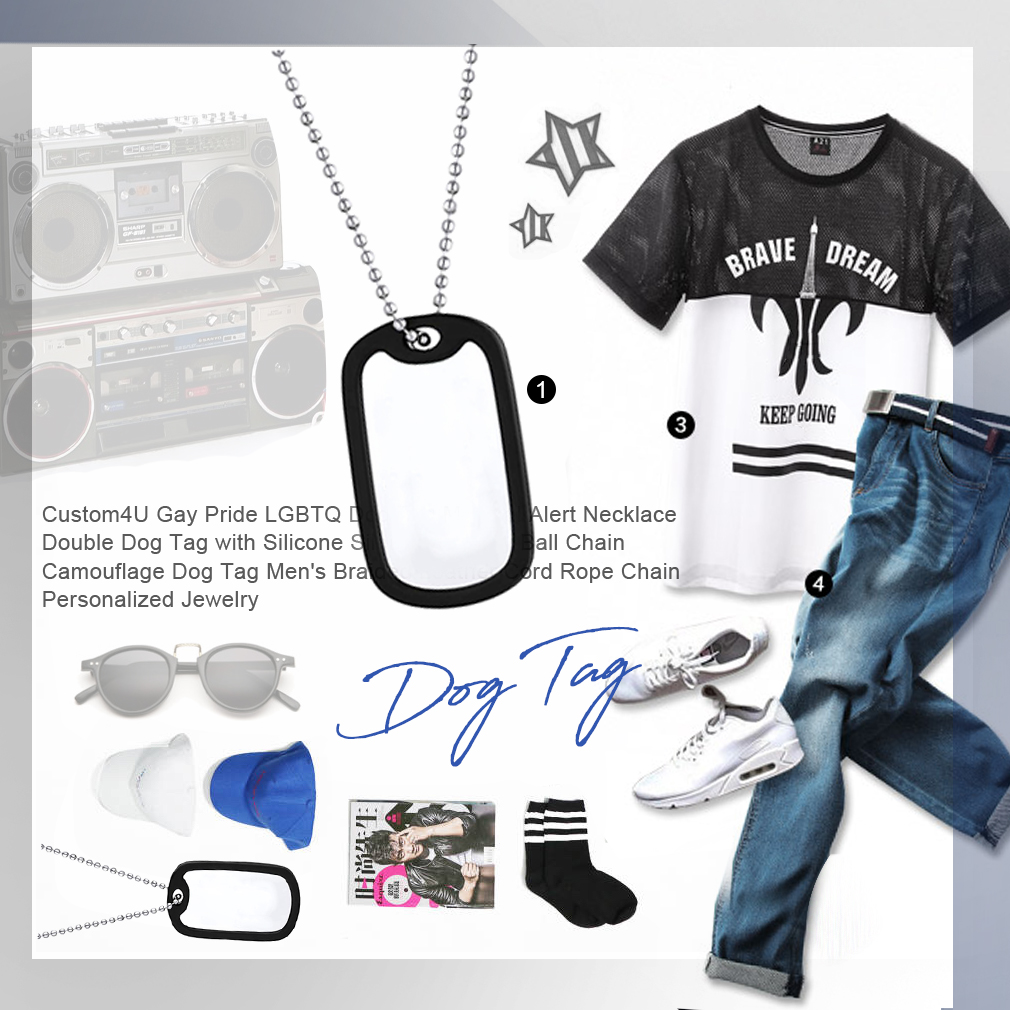 Customized Stainless Steel Tag Necklace with Bead Chain