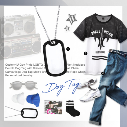 Customized Stainless Steel Tag Necklace with Bead Chain