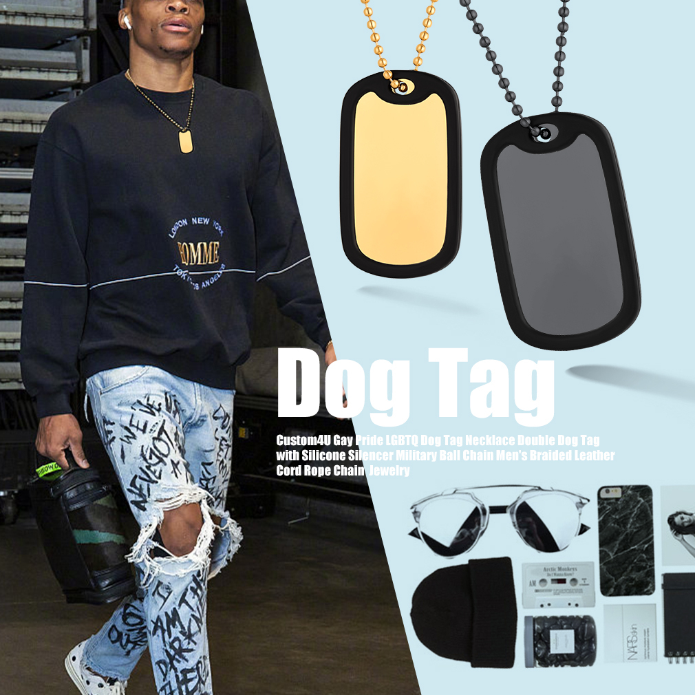 Customized Stainless Steel Tag Necklace with Bead Chain