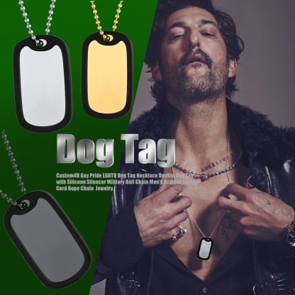 Customized Stainless Steel Tag Necklace with Bead Chain