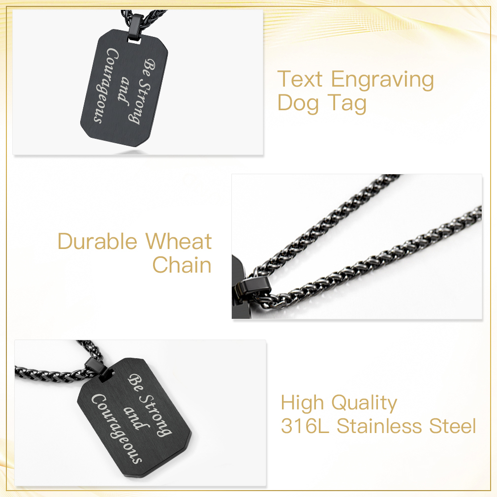 Customized Engraving Octagonal Dog Tag Necklace 
