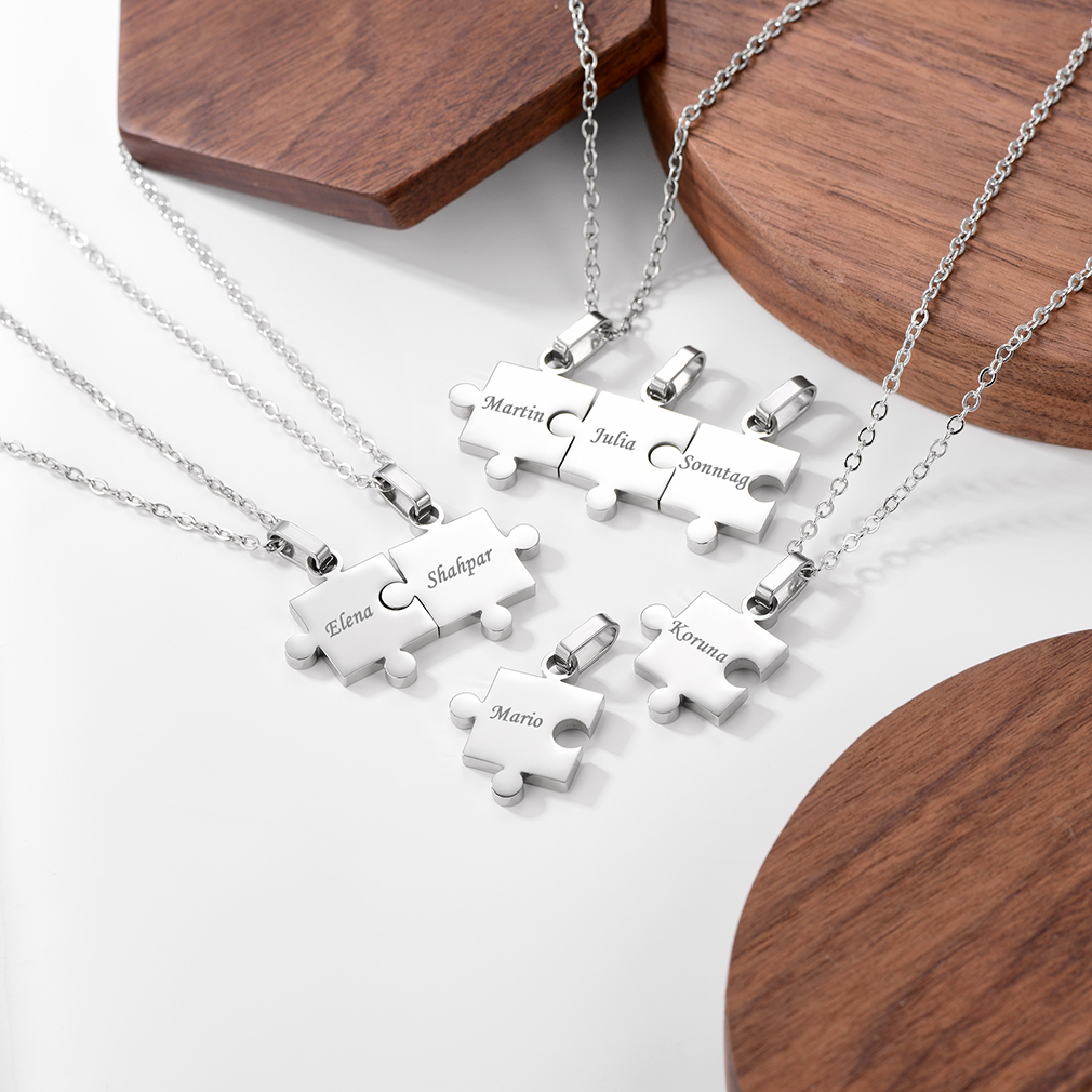 Personalized Engraved Puzzle Friendship BFF Necklace occasion