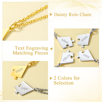 Custom Name Engraved Puzzle Necklaces for Friend/ Family detail
