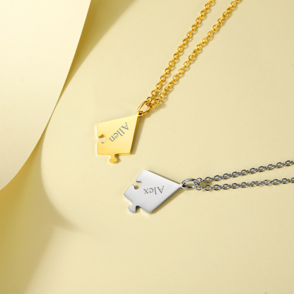 Custom Name Engraved Puzzle Necklaces for Friend/ Family occasion