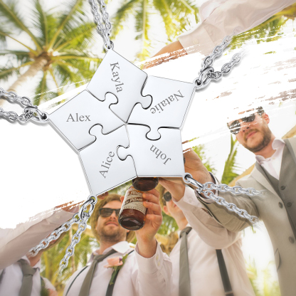 custom Name Puzzle Stitching Necklace for Family/Friends