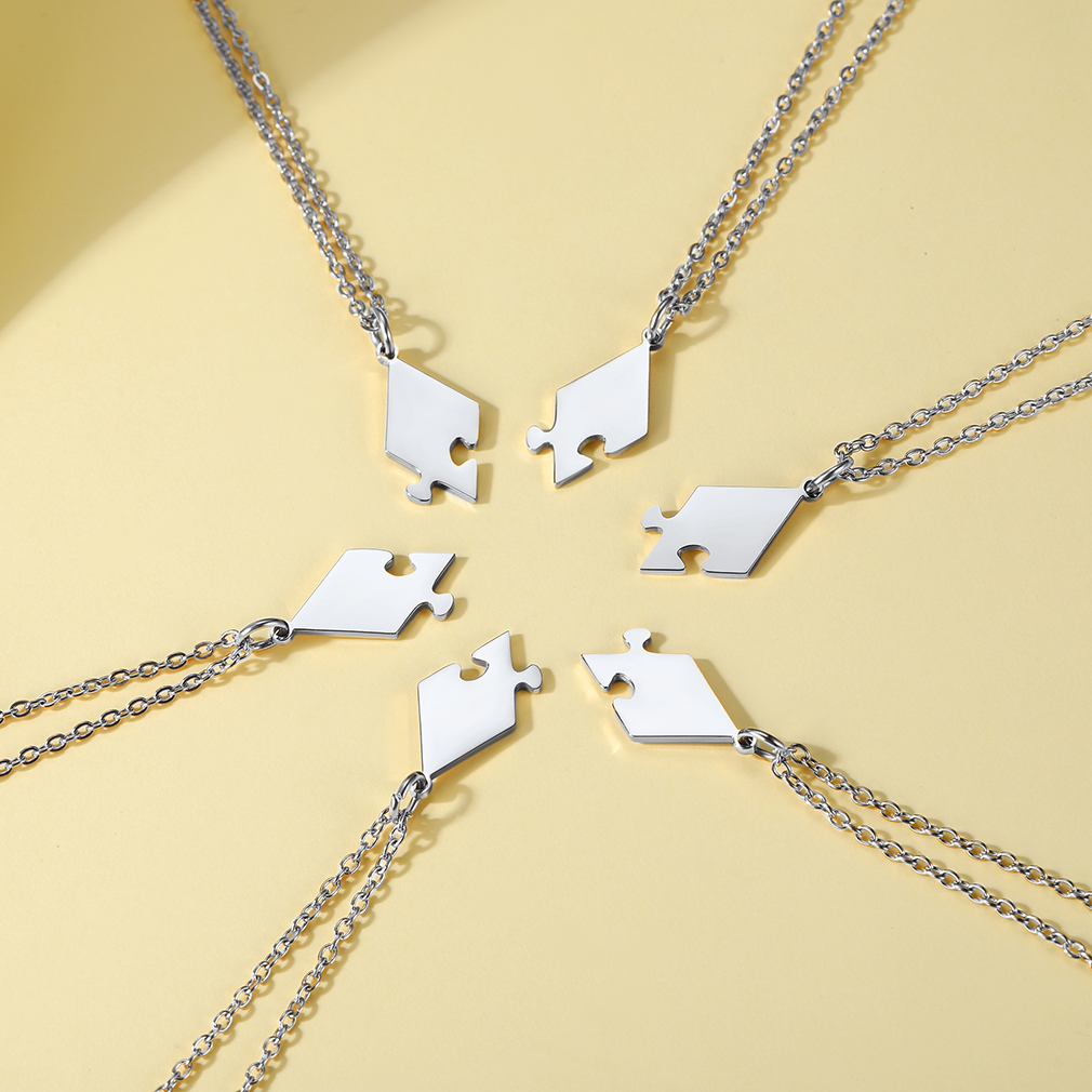 Personalized Name Puzzle Stitching Necklace for Family/Friends occasion