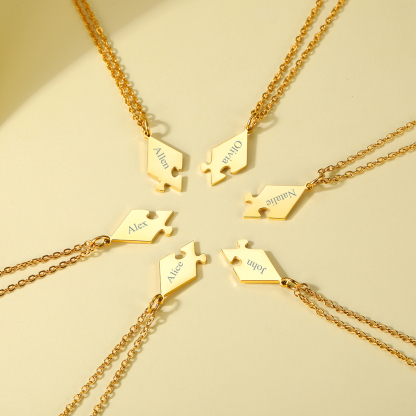 Personalized Name Puzzle Stitching Necklace for Family/Friends 6 Pcs occasion