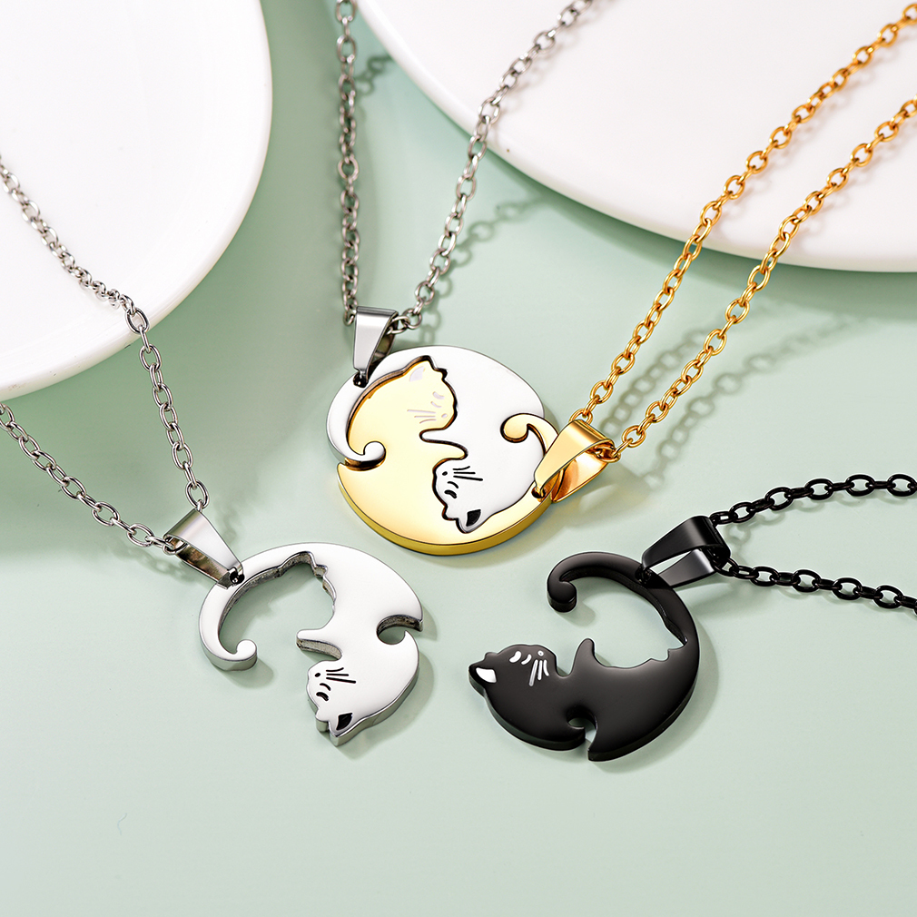 Personalized Name Stainless Steel Cat Pendant Necklace  collection