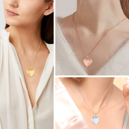 Personalized Picture Necklace Heart Flower Locket