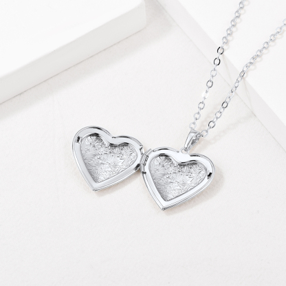Personalized Heart Locket Necklace with Pictures Memorial Jewelry