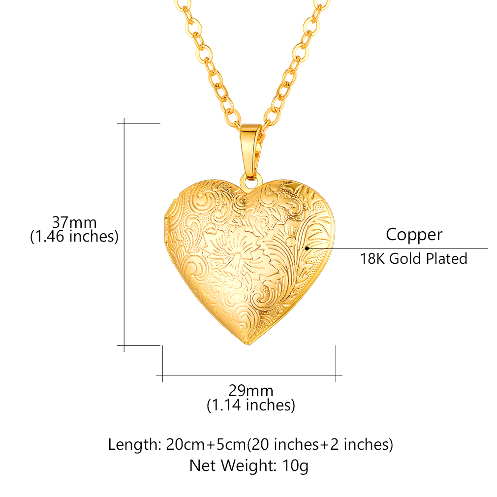 Personalized Heart Locket Necklace with Pictures Memorial Jewelry