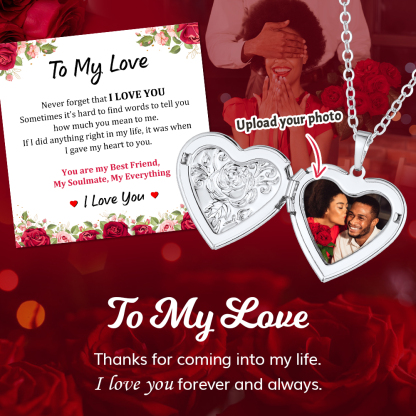 Personalized Heart Locket Necklace with Photo for Mom