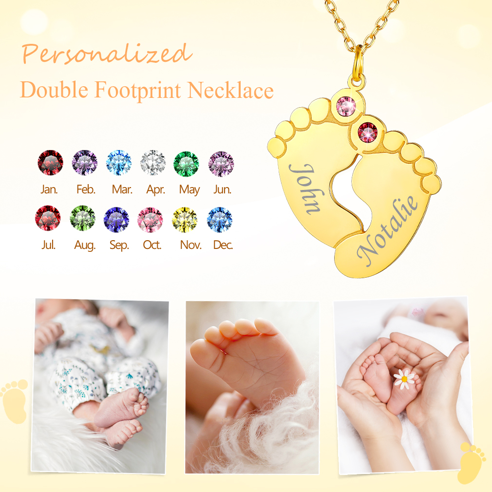 Personalized Baby Feet Necklace 