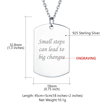 Custom Name Engraved Dog Tag Pendant Necklace for Men Women detail