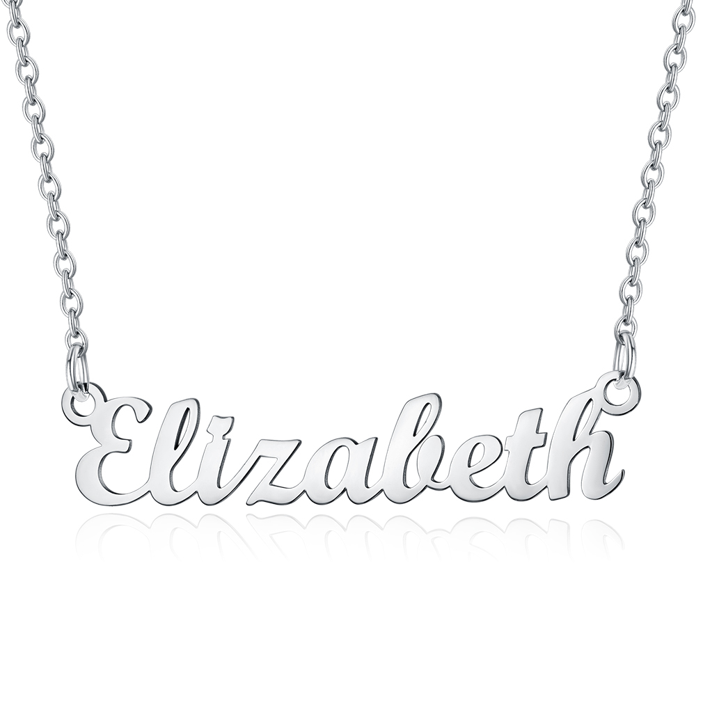 Stainless Steel Custom Name Necklace Silver Eliza
